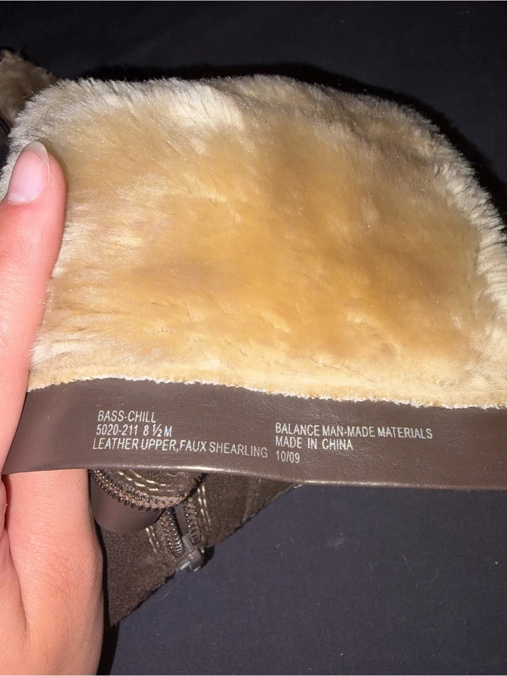 Bass Women's Dark Brown Suede Winter Boot with Faux Shearling Cuff